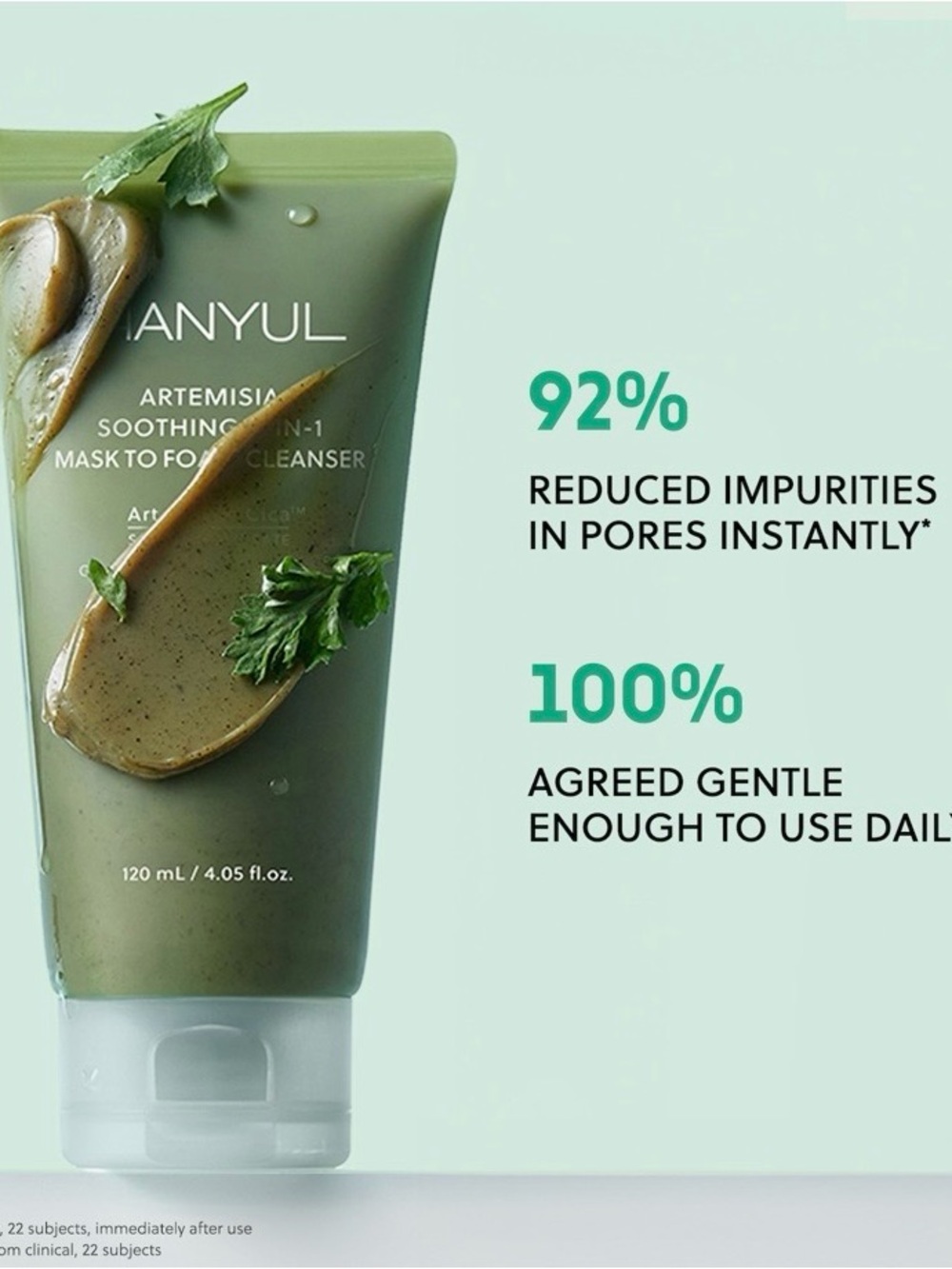 Hanyul Artemisia Soothing 2-in-1 Mask to Foam Cleanser - Korean Skin Care